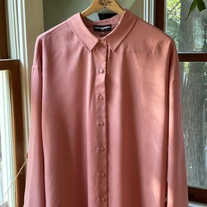 Blush Long Sleeve Tunic Top Blouse XL - Karl Lagerfeld Paris